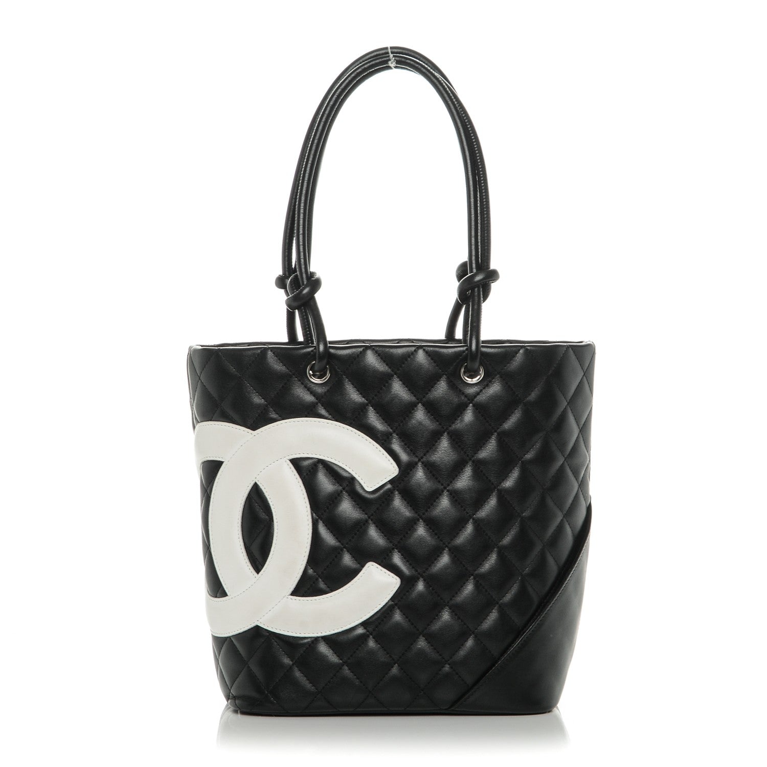 Chanel Calfskin Quilted Medium Cambon Tote Black White 1 of 7