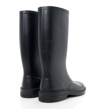 Chanel Caoutchouk CC High Boots 40 Black 4 of 9