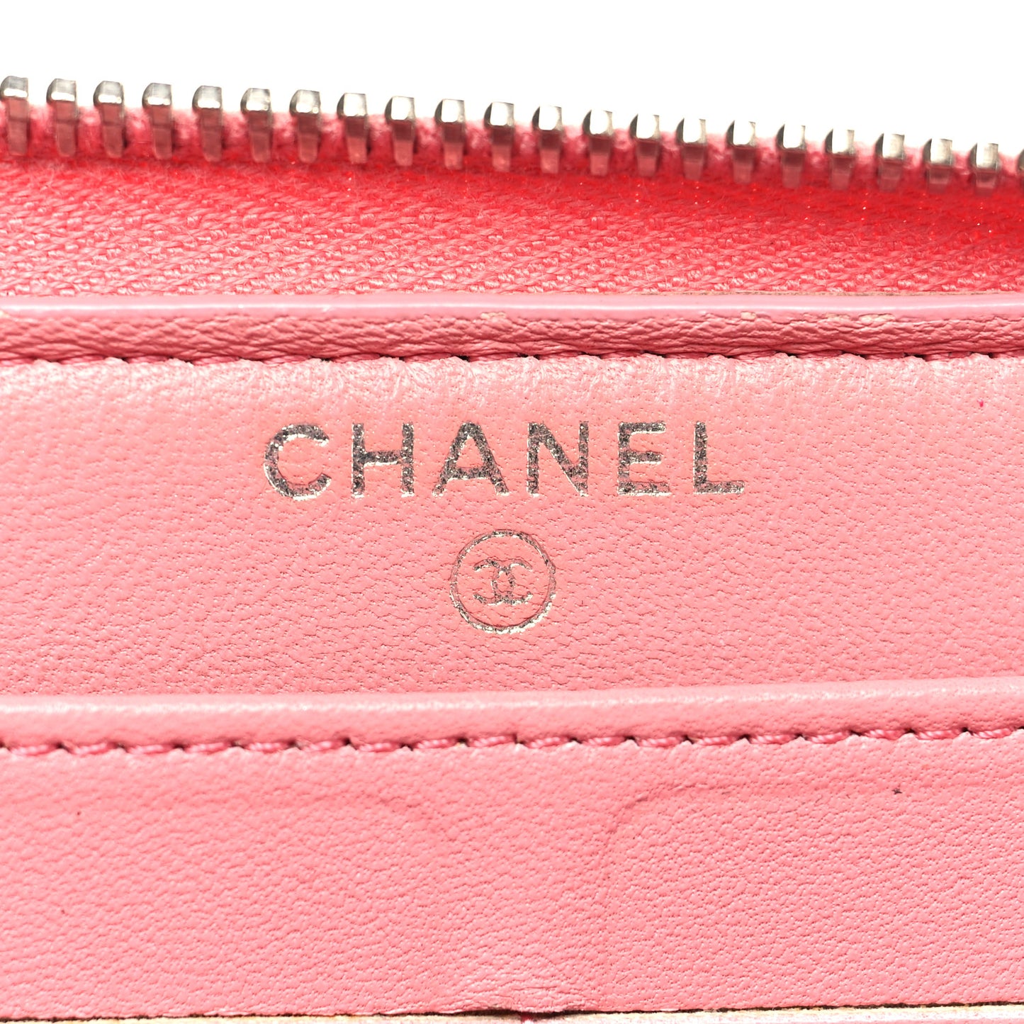 Lambskin Quilted Large Gusset Zip Around Wallet Pink
