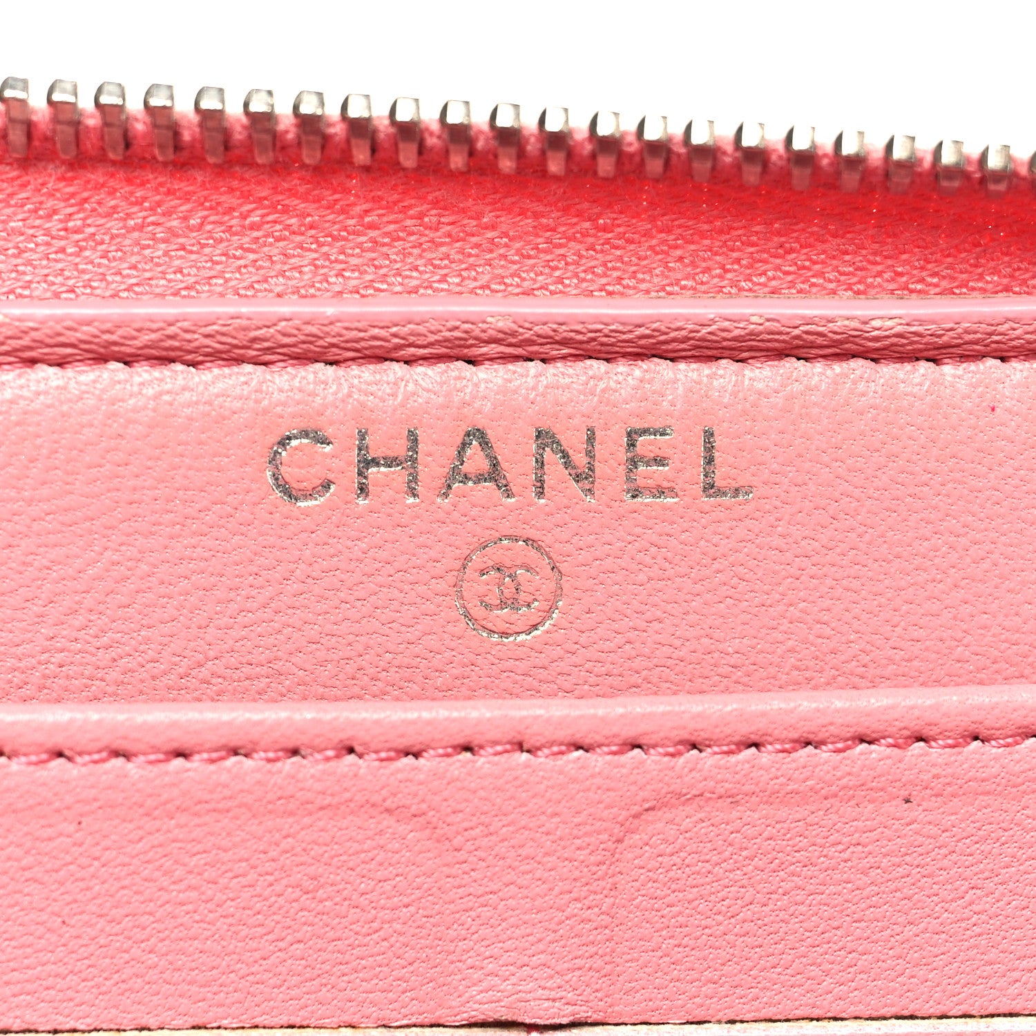 Chanel Lambskin Quilted Large Gusset Zip Around Wallet Pink 6 of 13