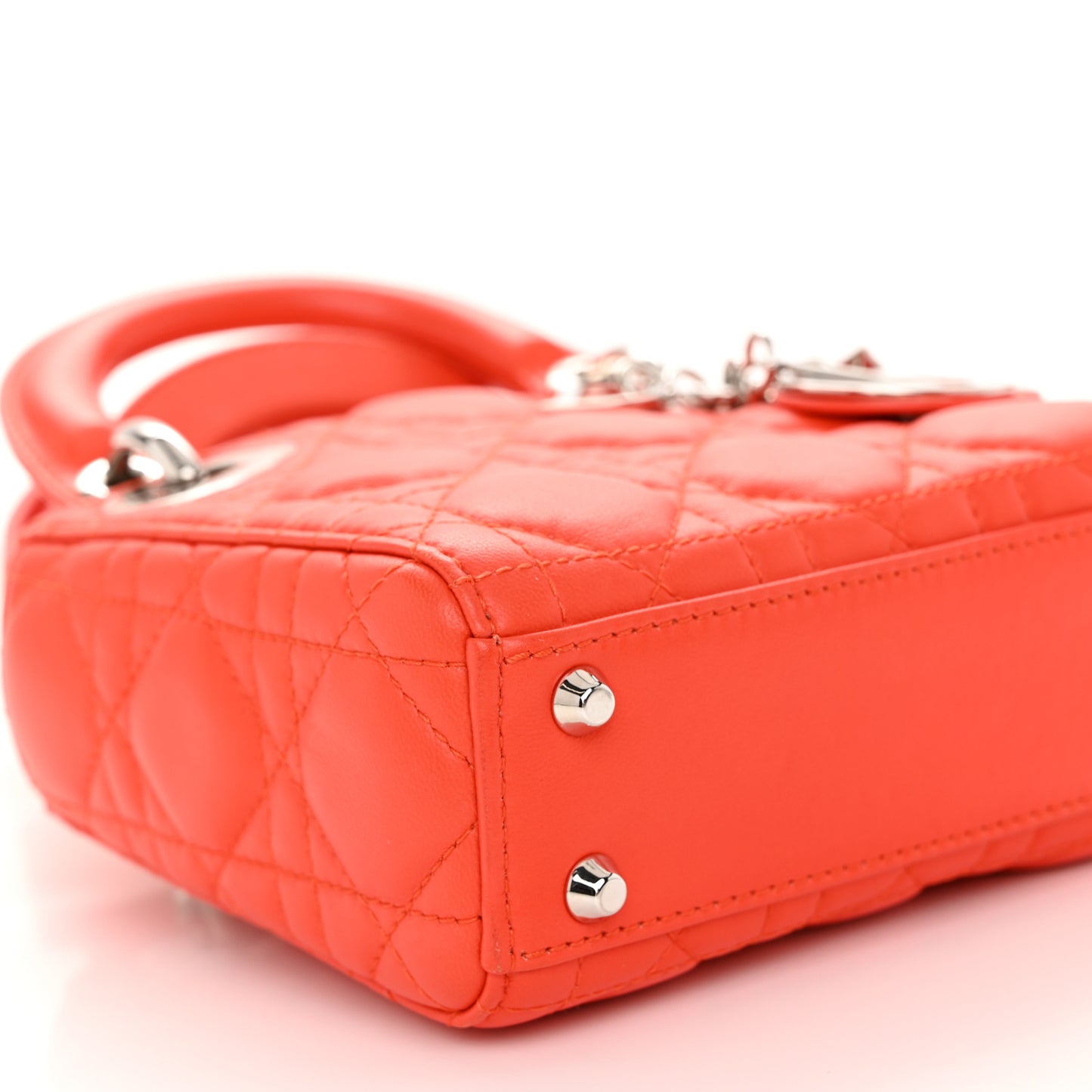 Lambskin Cannage Micro Lady Dior Orange