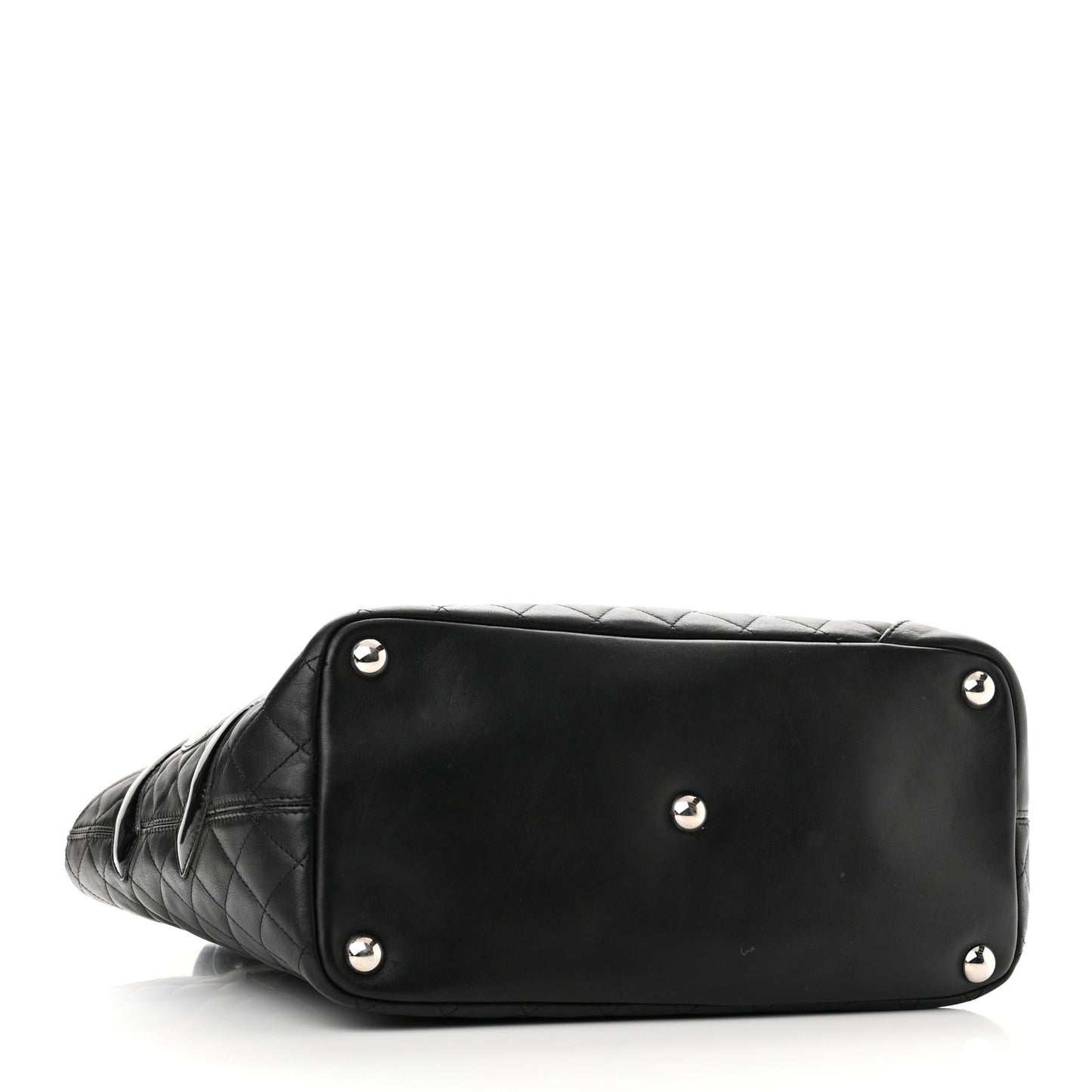 Calfskin Quilted Large Cambon Tote Black