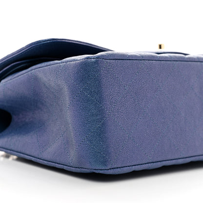 Chanel Iridescent Caviar Quilted Jumbo Double Flap Dark Blue 9 of 10