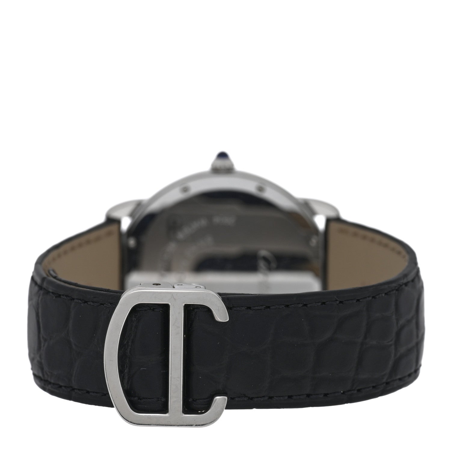 Cartier Stainless Steel Alligator 36mm Ronde Solo Quartz Watch 3 of 5