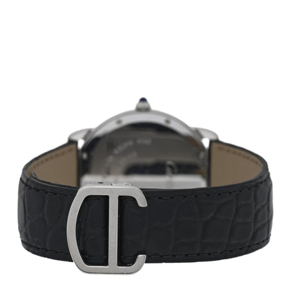 Cartier Stainless Steel Alligator 36mm Ronde Solo Quartz Watch 3 of 5