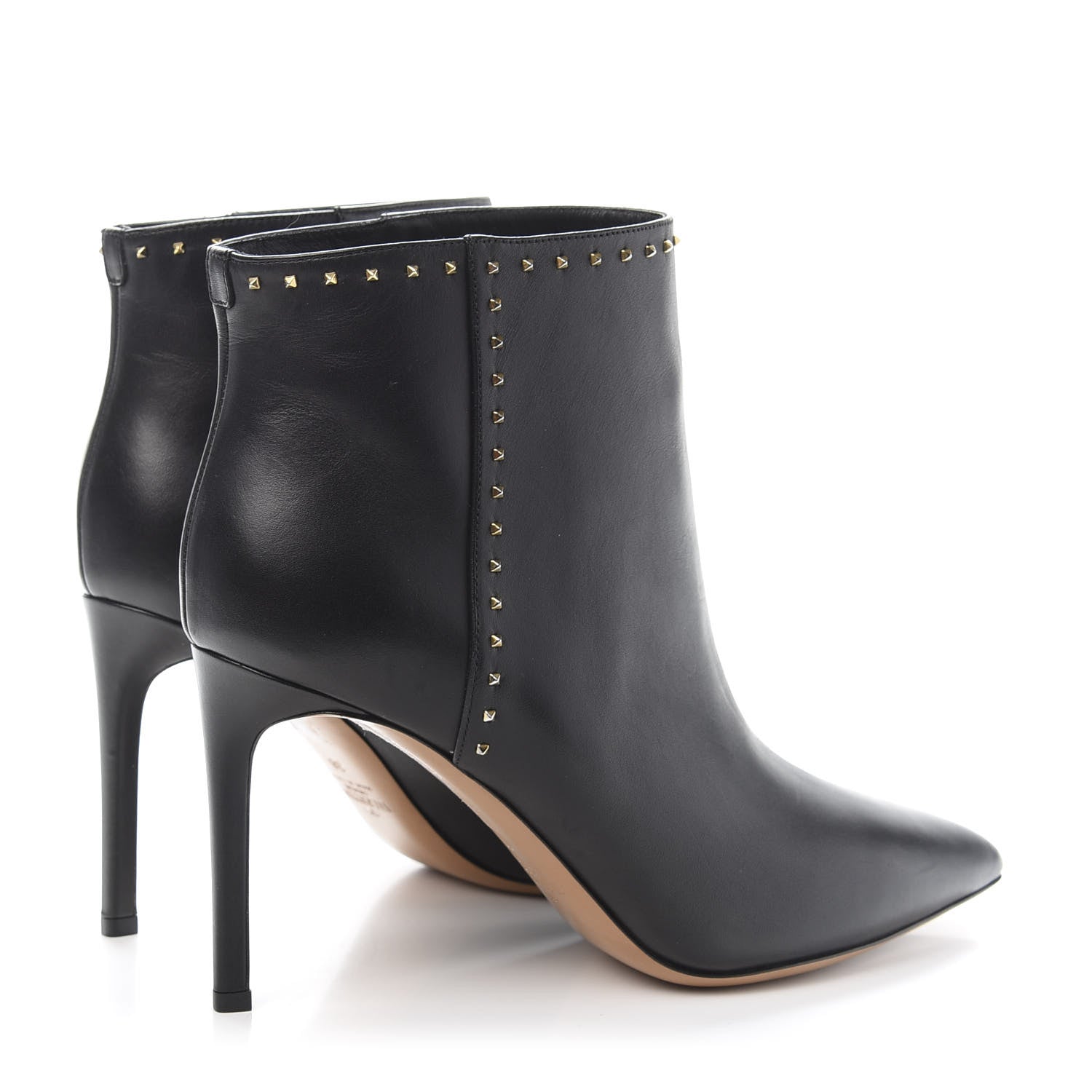 Valentino Garavani Calfskin Lovestud Ankle Boots 38 Black 4 of 8