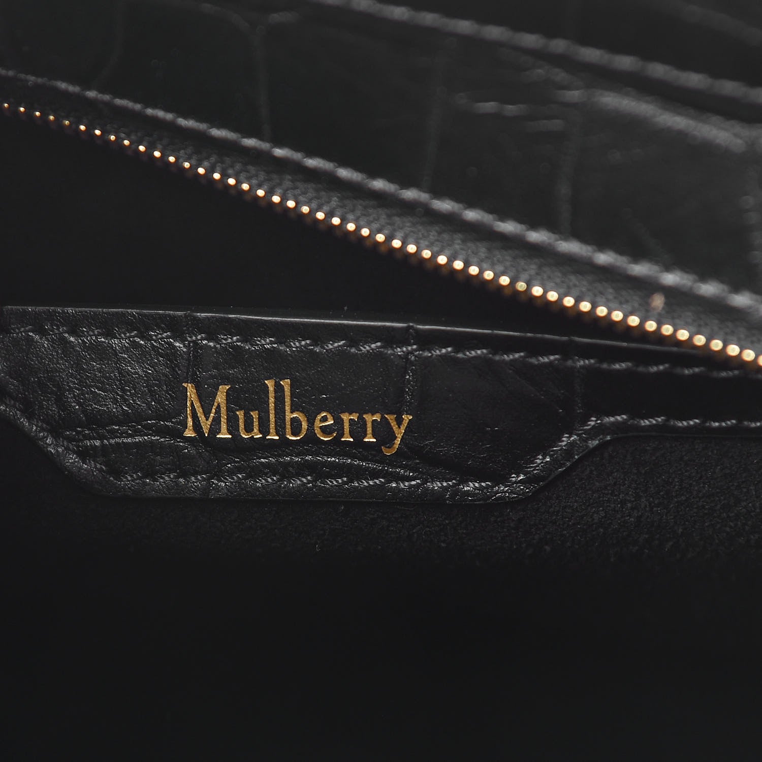 Mulberry Crocodile Embossed Mini Zipped Bayswater Black 7 of 10