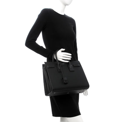 Saint Laurent Grained Calfskin Small Sac De Jour Black 3 of 7
