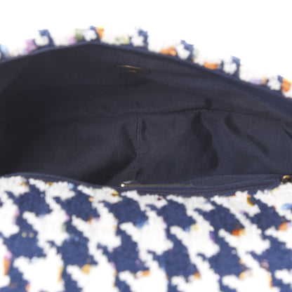 Chanel Tweed Quilted Medium 19 Flap Ecru Navy Blue Multicolor 5 of 9