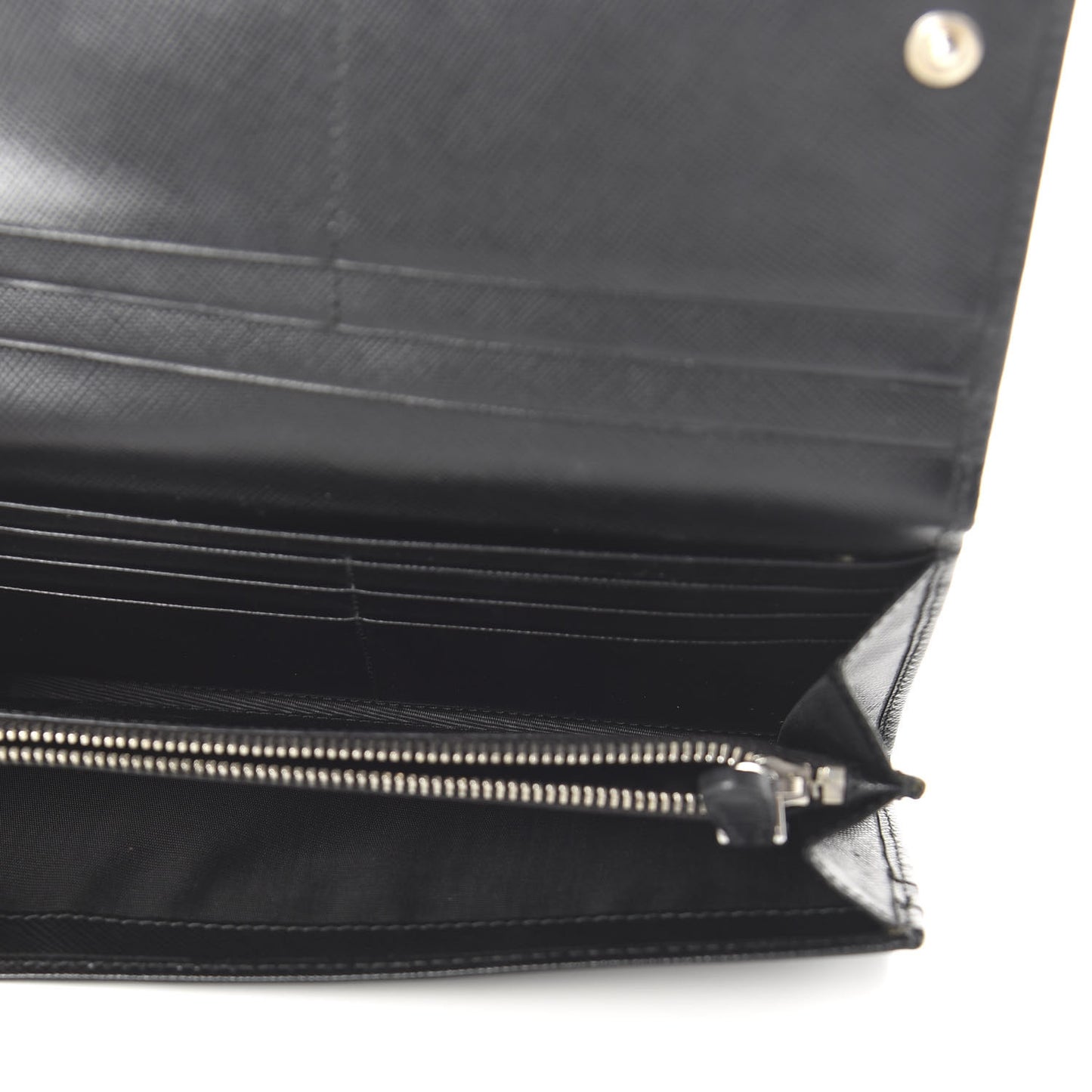 Saffiano Continental Flap Wallet Black