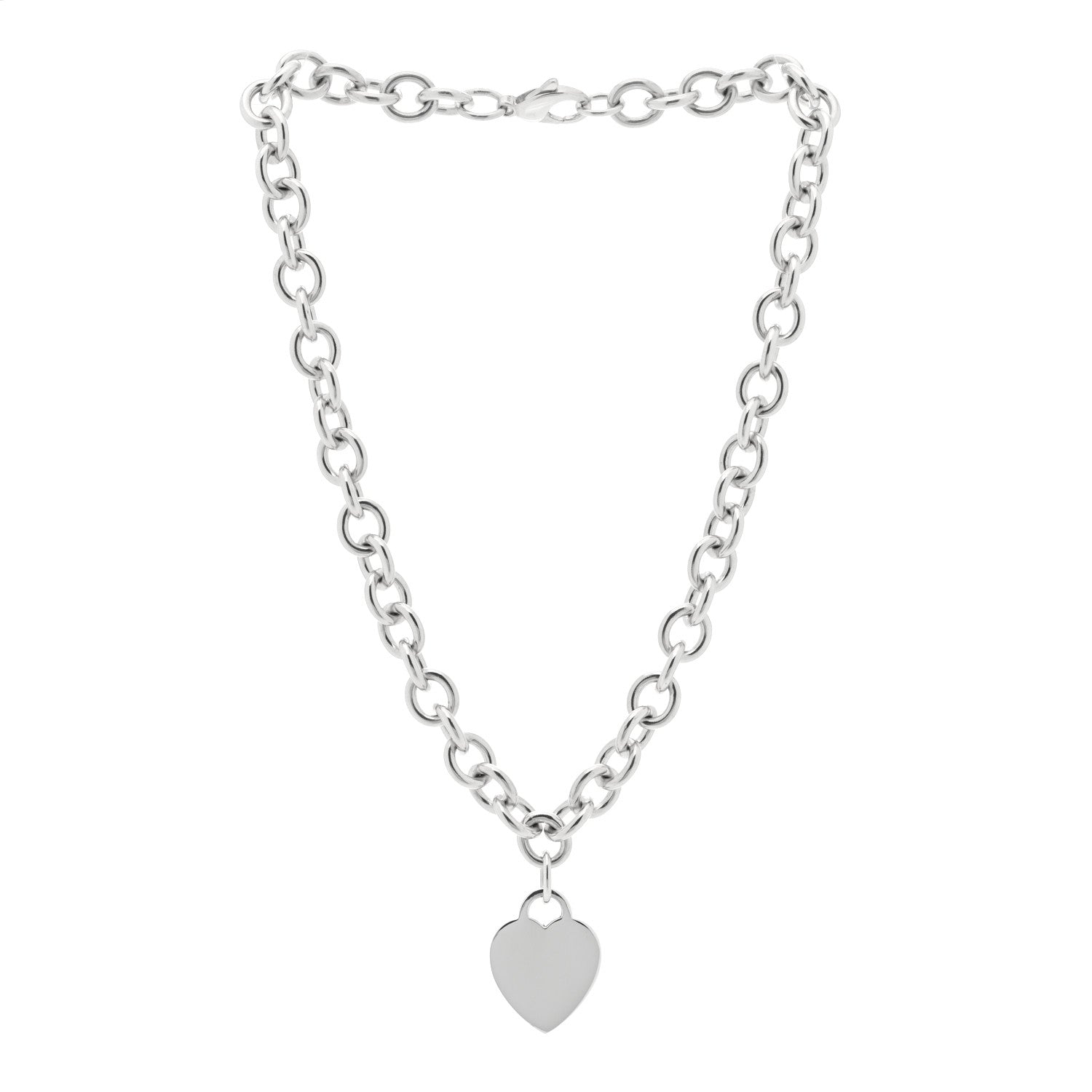 Tiffany Sterling Silver Heart Tag Necklace 3 of 5