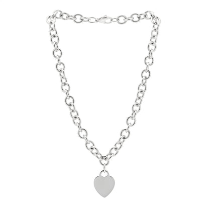 Tiffany Sterling Silver Heart Tag Necklace 3 of 5