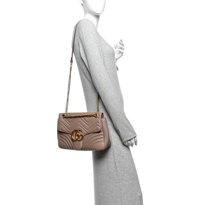 Gucci Calfskin Matelasse Medium GG Marmont Shoulder Bag Porcelain Rose 2 of 11
