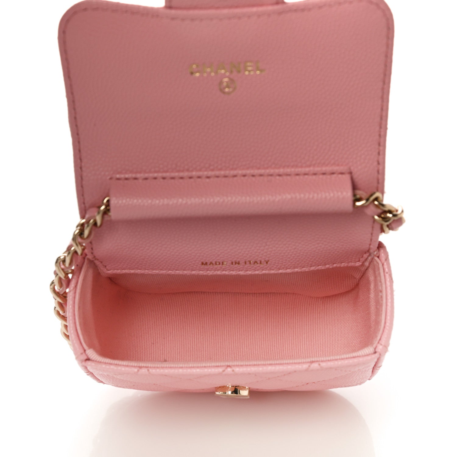 Chanel Caviar Quilted Mini Clutch With Chain Pink 5 of 12