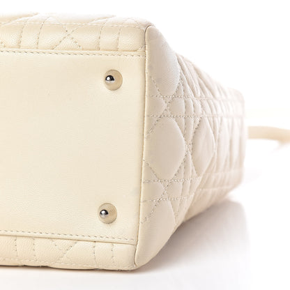 Christian Dior Lambskin Cannage Medium Lady Dior Light Beige 9 of 21