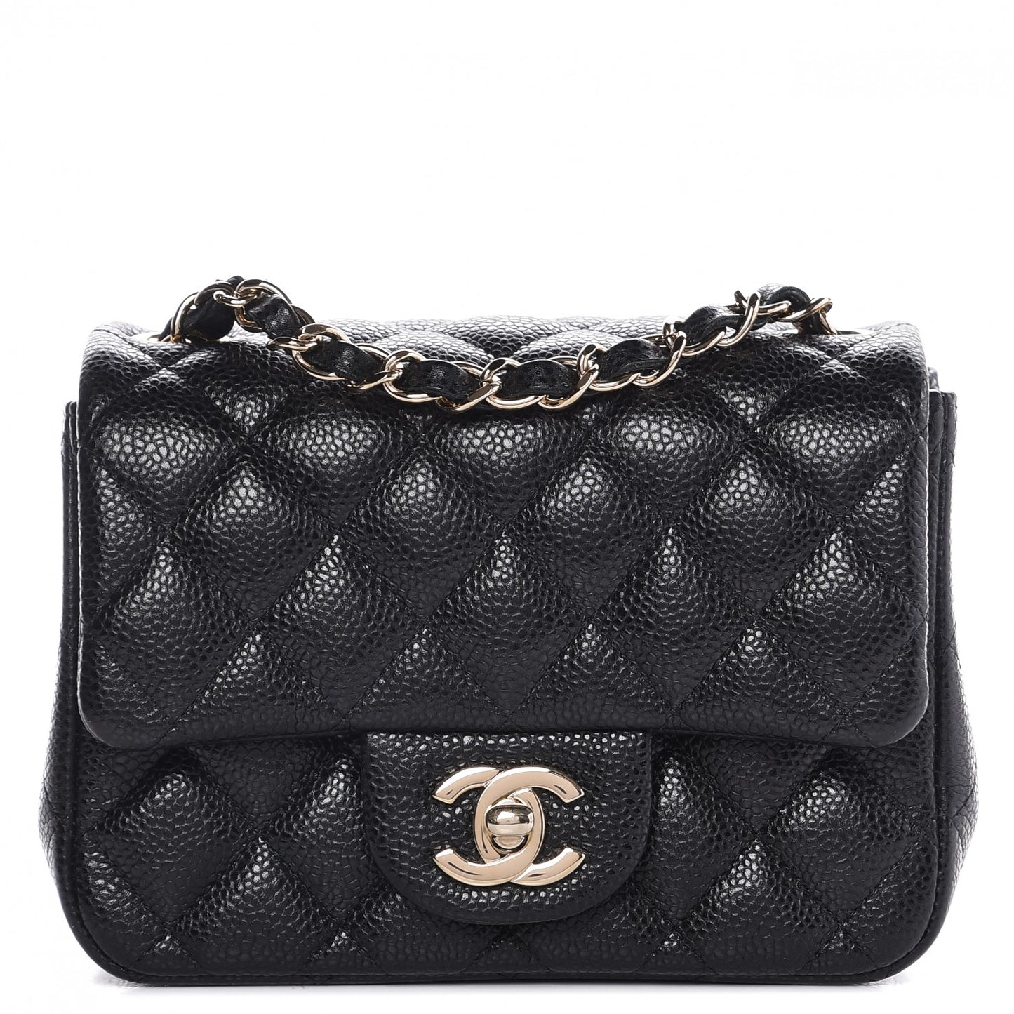 Caviar Quilted Mini Square Flap Black