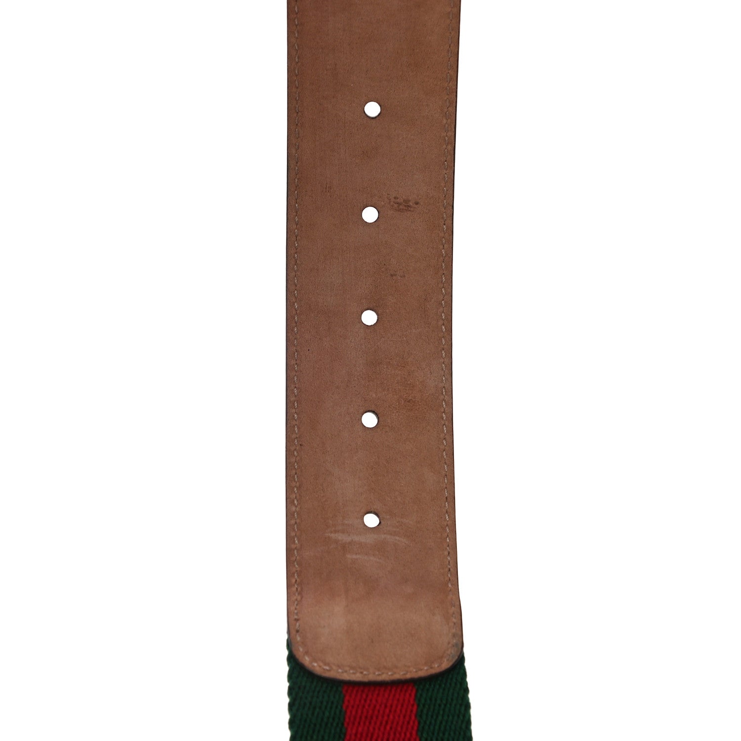 Gucci Nylon Calfskin Double G Web 40mm Belt 90 36 Green Red Cuir 4 of 7