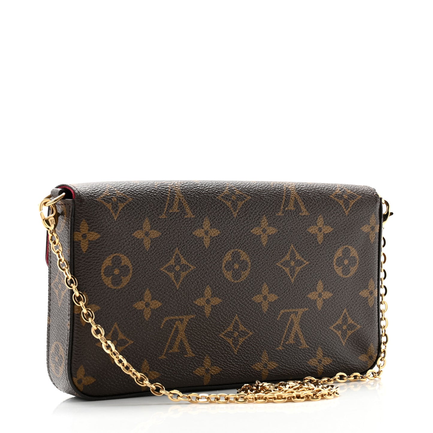 Monogram Pochette Felicie Chain Wallet Fuchsia