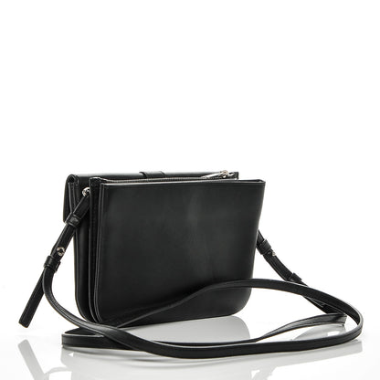 Saint Laurent Calfskin Monogram Tri Pocket Crossbody Bag Black 3 of 7