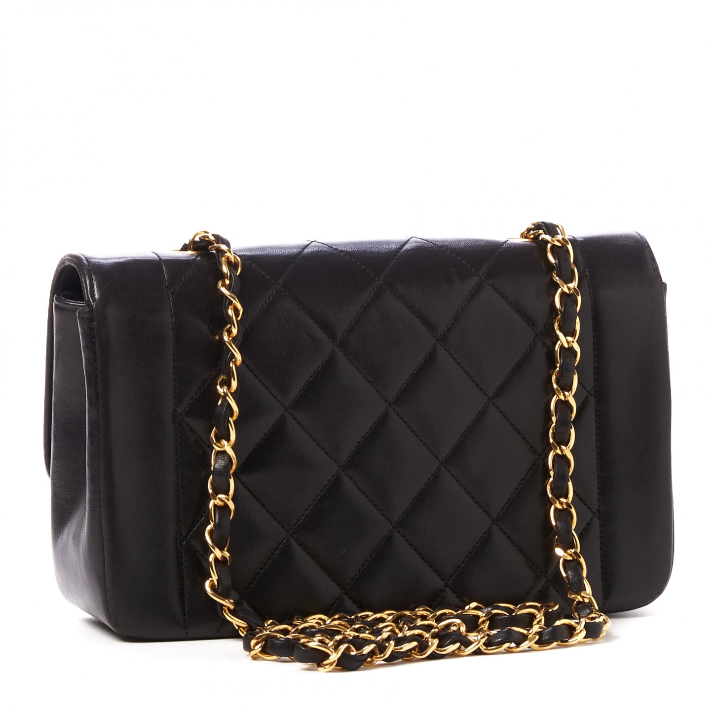Lambskin Quilted Small Single Flap Black