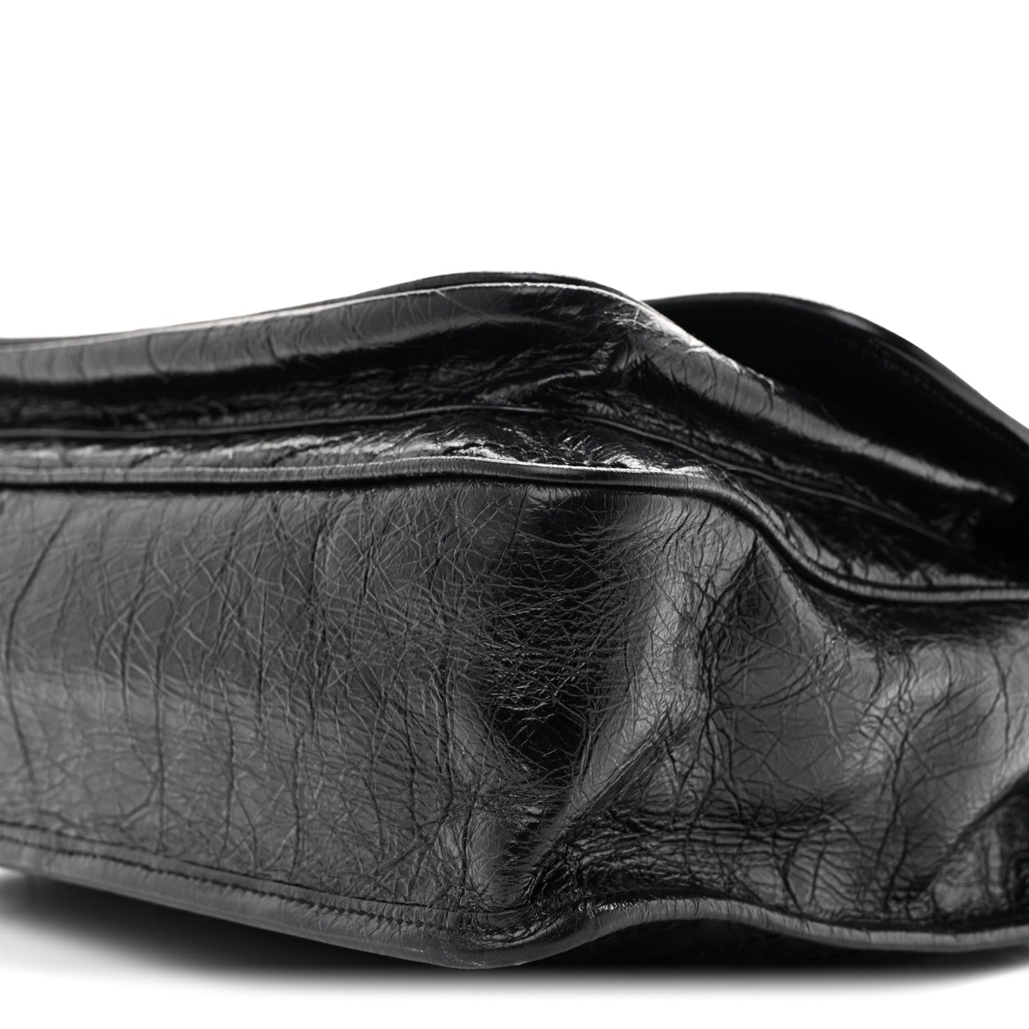 Saint Laurent Crinkled Calfskin Matelasse Monogram Large Niki Chain Satchel Black 10 of 13