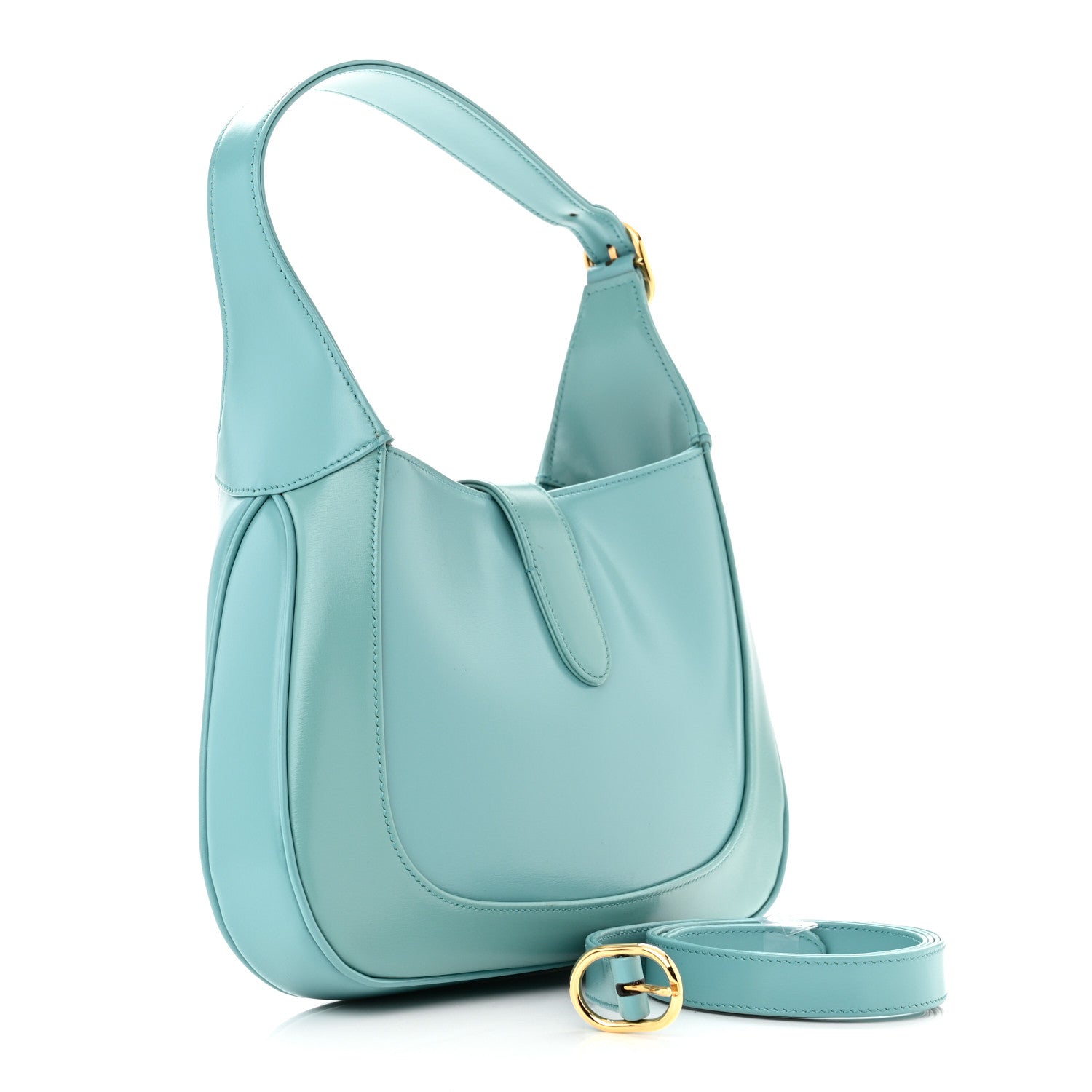 Gucci Boarded Dyana Lux Calfskin Small Jackie 1961 Hobo Dusty Azure 3 of 12