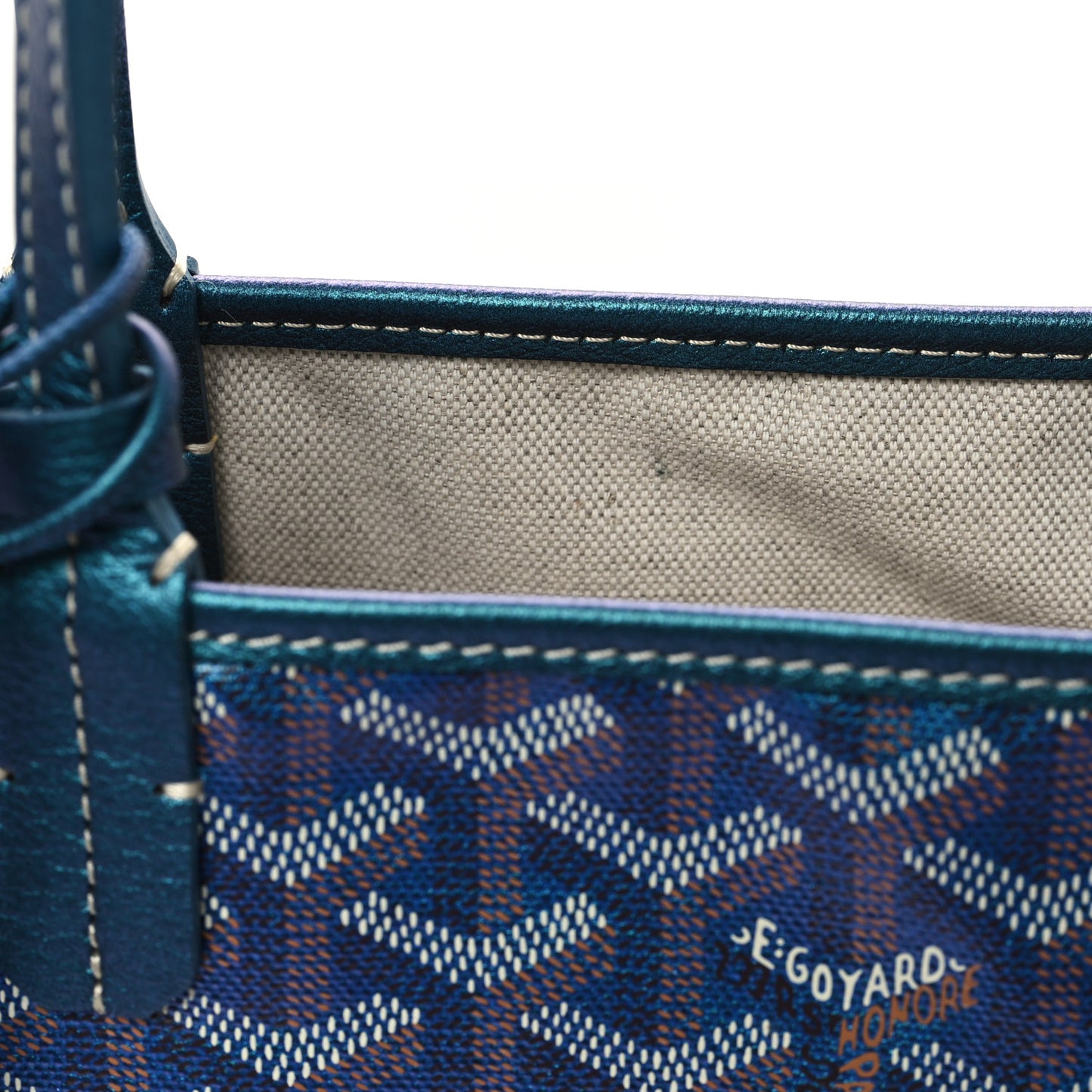 Iridescent Goyardine Saint Louis PM Pearly Blue