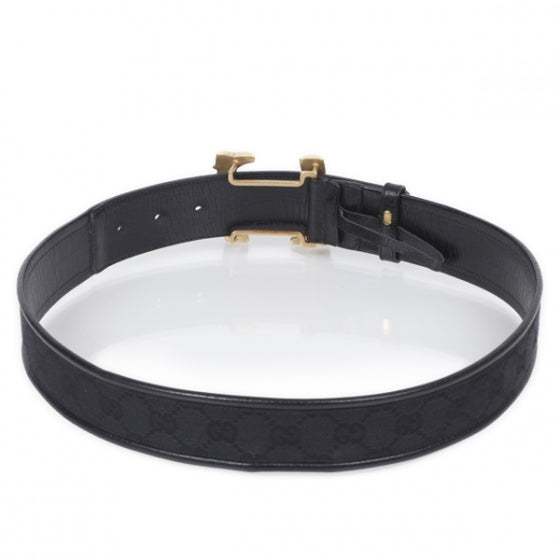 Gucci Monogram Boot Buckle Belt 80 32 Black 2 of 6