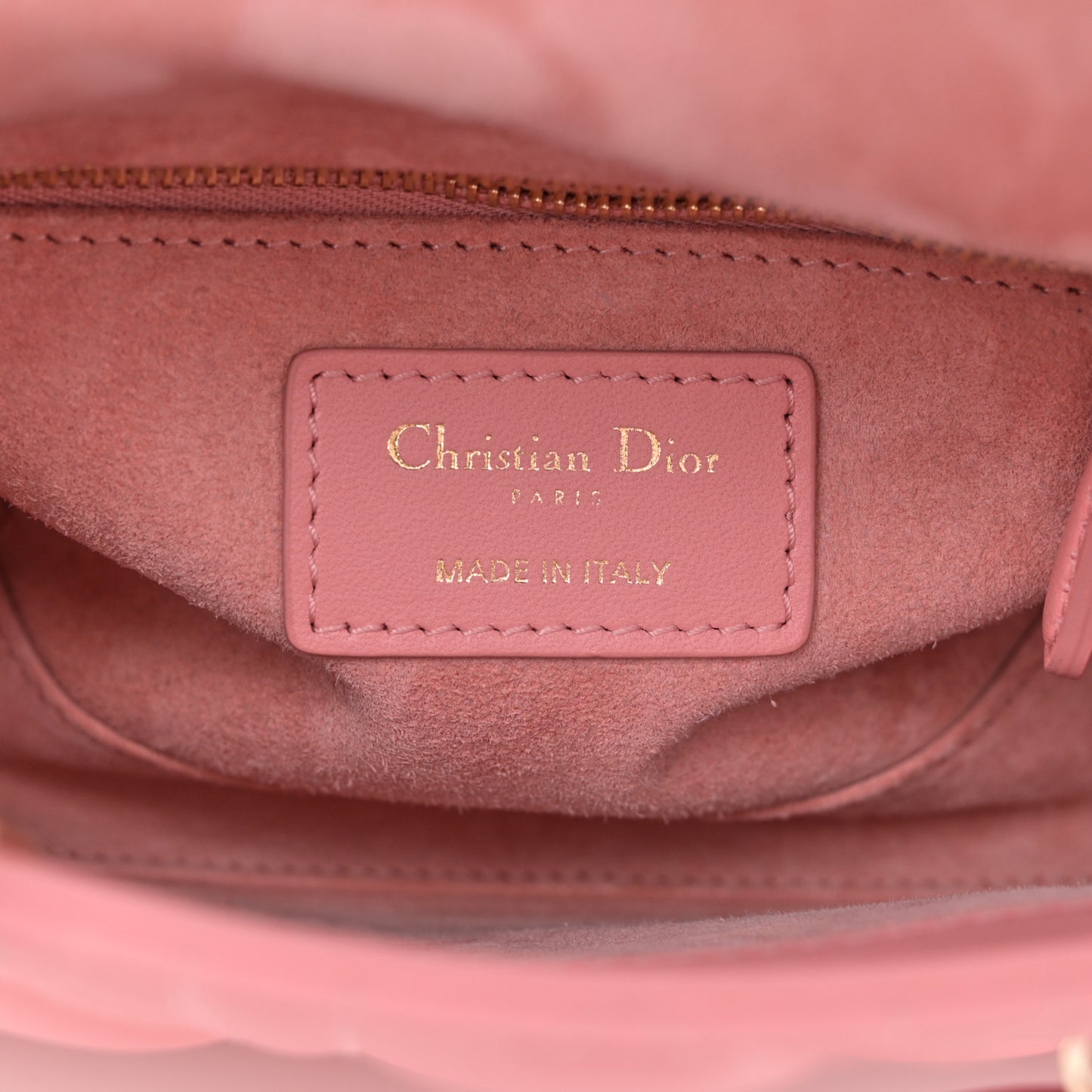 Lambskin Cannage Mini Lady Dior Peach Blossom