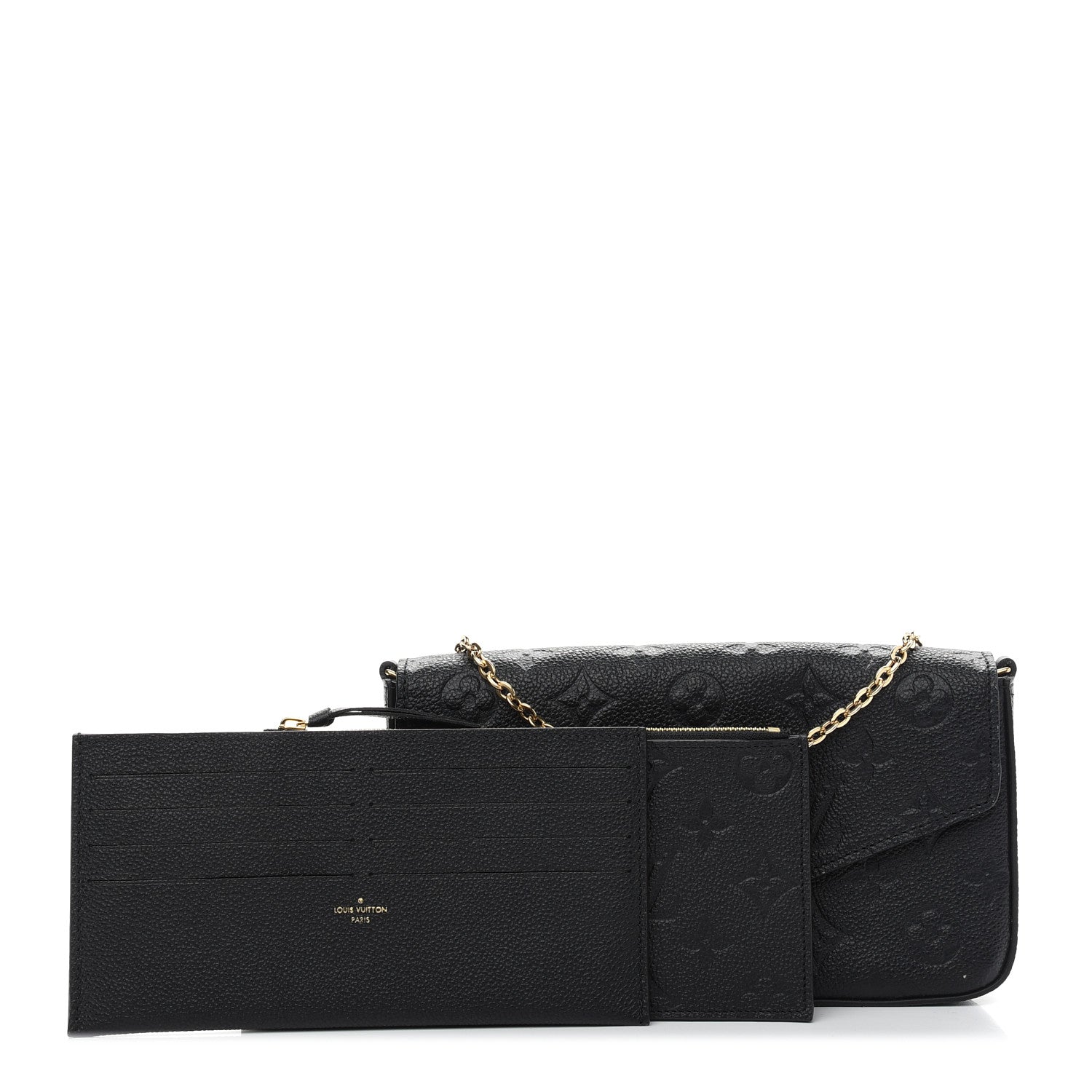 Louis Vuitton Empreinte Pochette Felicie Chain Wallet Black 1 of 10