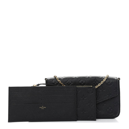 Louis Vuitton Empreinte Pochette Felicie Chain Wallet Black 1 of 10