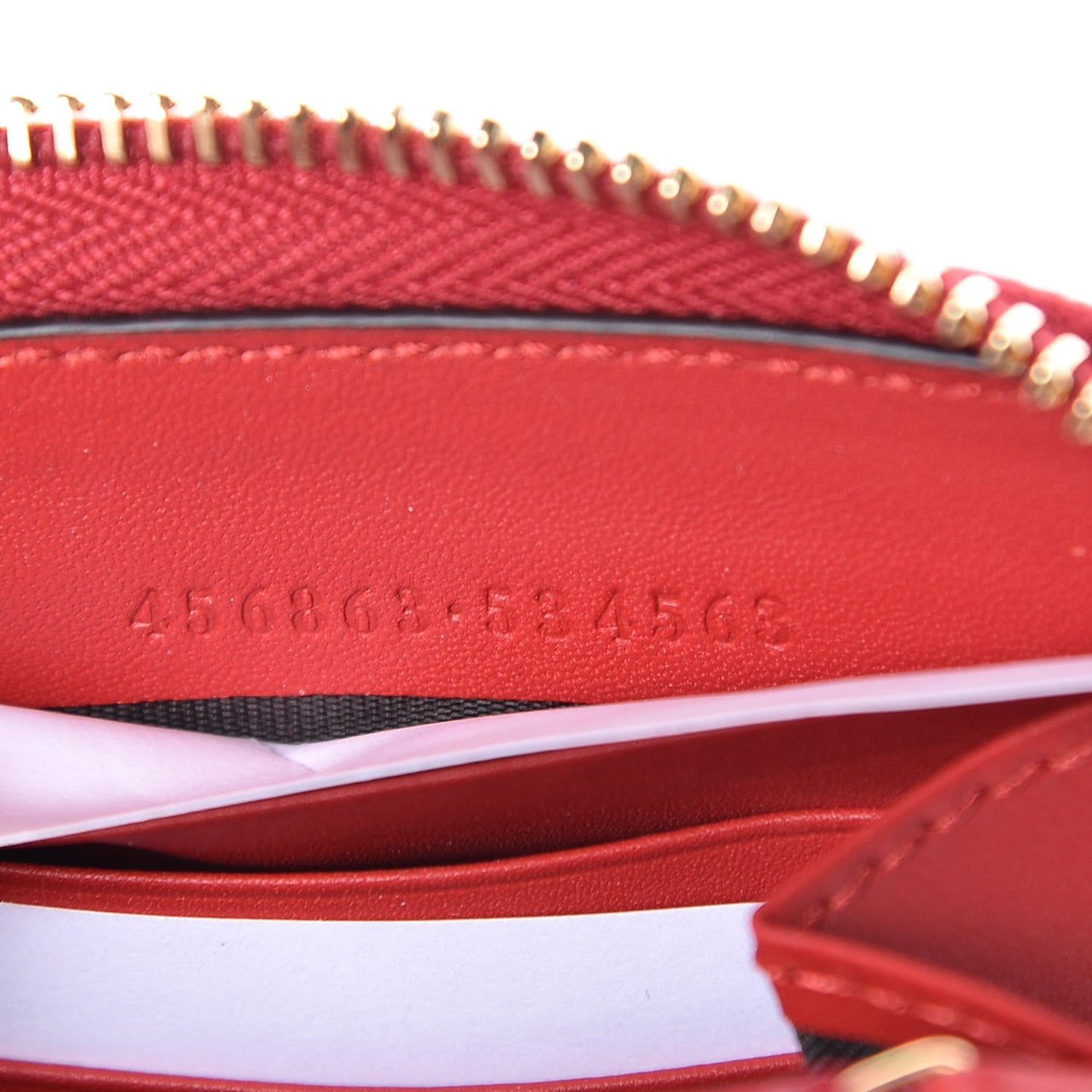 GG Supreme Monogram Kingsnake Heart Embroidered Zip Around Wallet Red