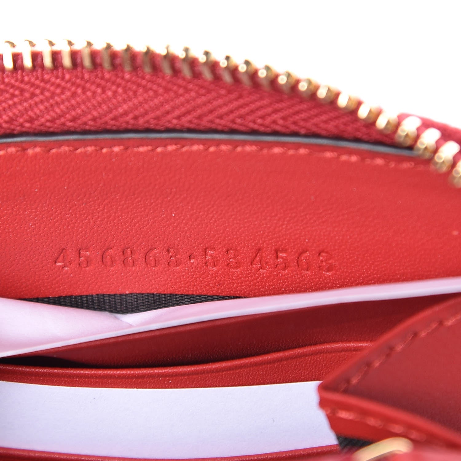 Gucci GG Supreme Monogram Kingsnake Heart Embroidered Zip Around Wallet Red 7 of 7