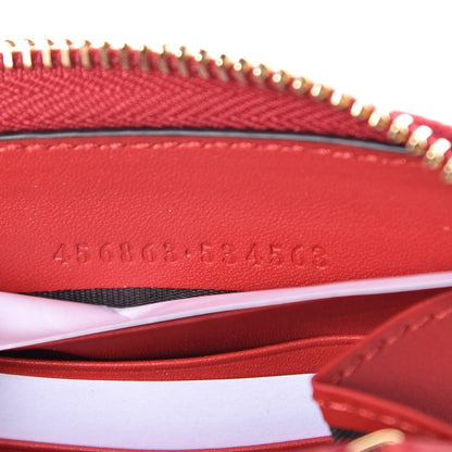 Gucci GG Supreme Monogram Kingsnake Heart Embroidered Zip Around Wallet Red 7 of 7