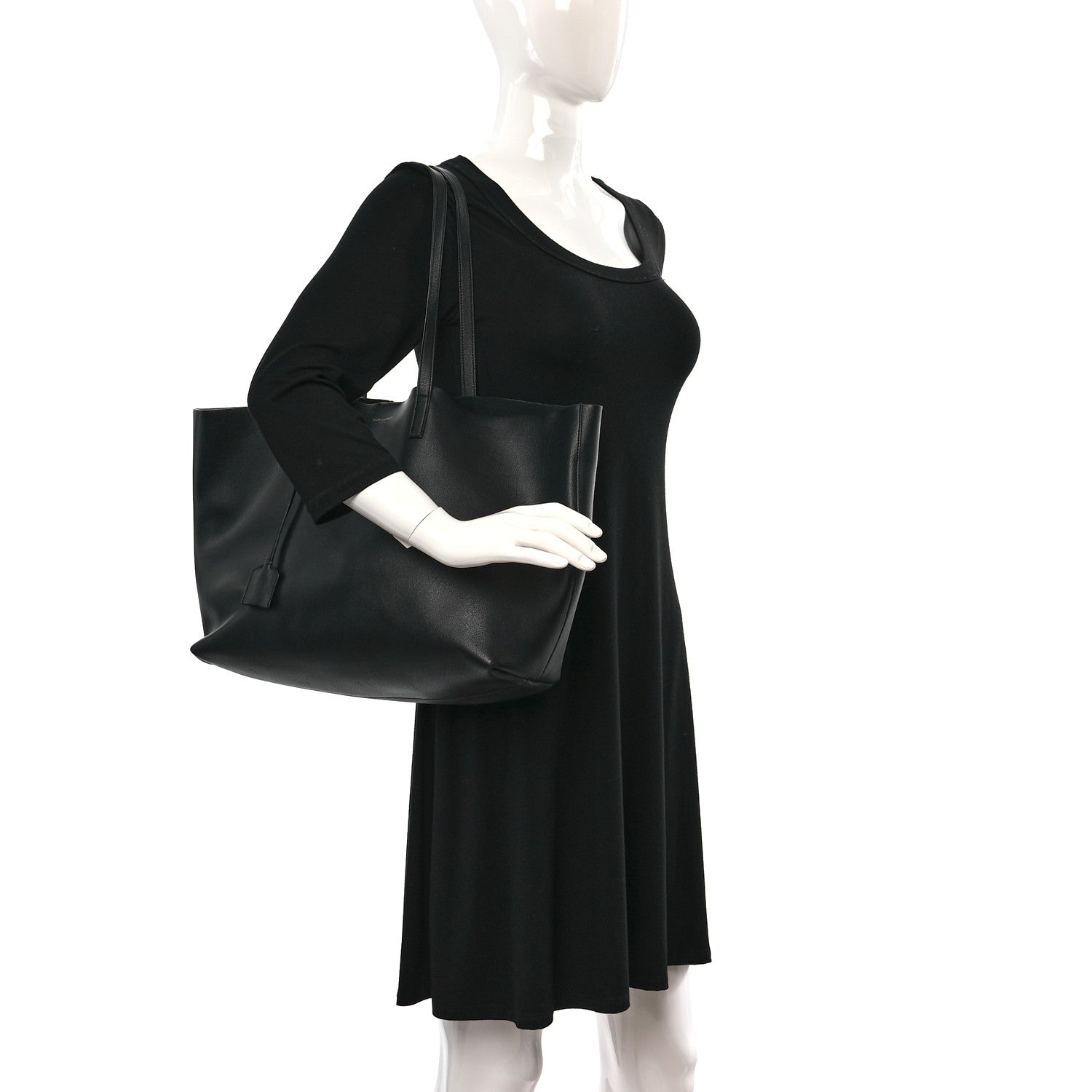 Saint Laurent Calfskin Large Shopping Tote Black 2 of 17