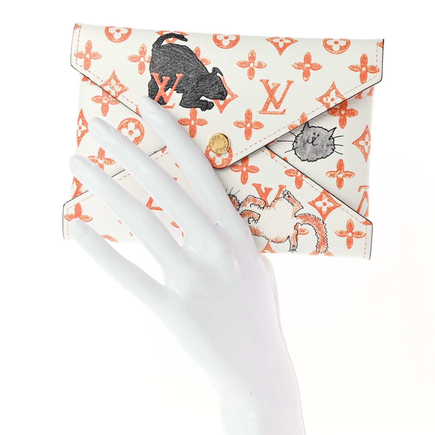 Catogram Medium Kirigami Pochette White