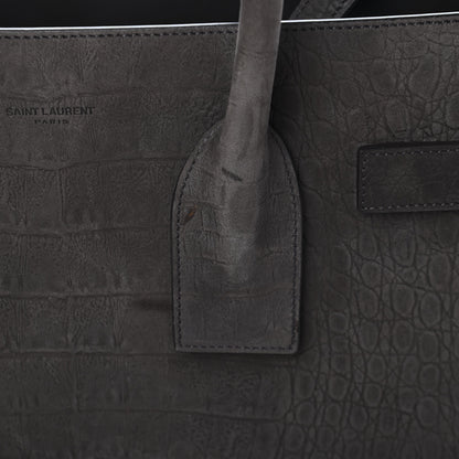 Saint Laurent Crocodile Embossed Nubuck Small Sac De Jour Dark Anthracite 9 of 9