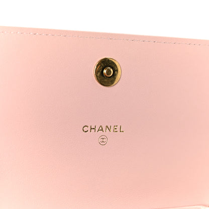 Chanel Lambskin Quilted CC Pearl Enamel Clutch on Chain WOC Light Pink 6 of 11