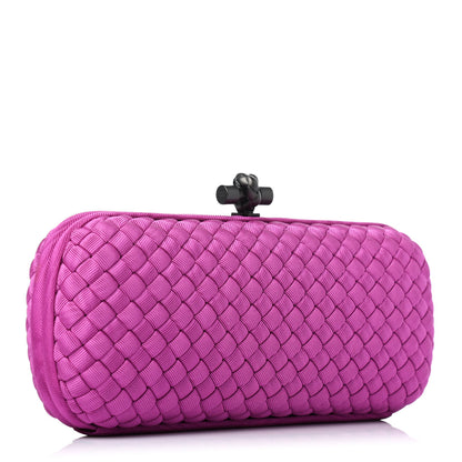 Bottega Veneta Silk Faille Intrecciato Knot Clutch 2 of 4