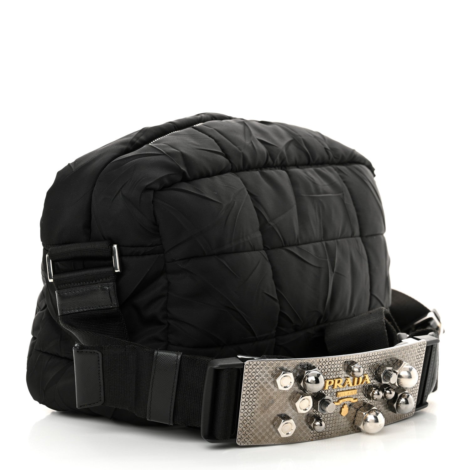 Prada Tessuto Nylon Quilted Messenger Black 3 of 10