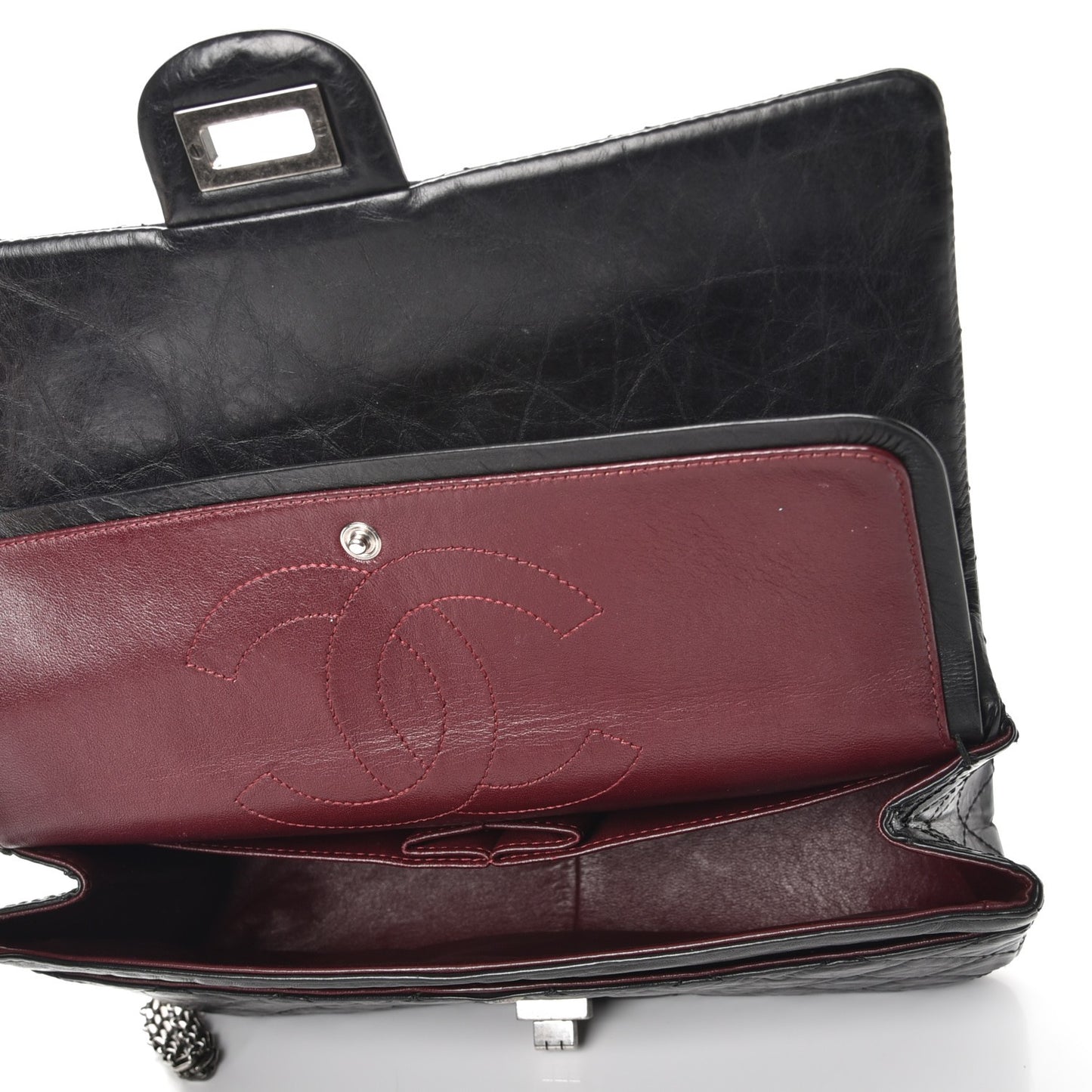 Aged Calfskin Quilted 2.55 Reissue 226 Flap Black