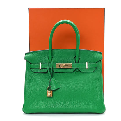 Hermes Taurillon Clemence Birkin 30 Bambou 12 of 12