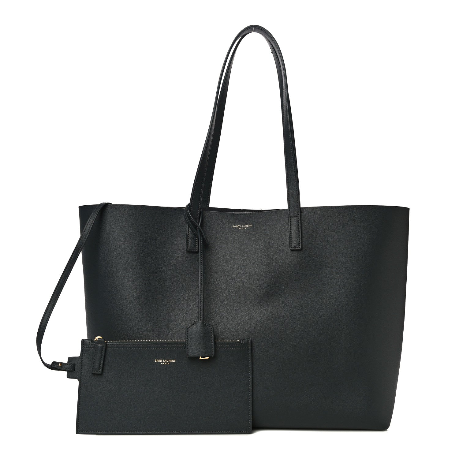 Saint Laurent Calfskin Large Shopping Tote Dark Grey 1 of 13