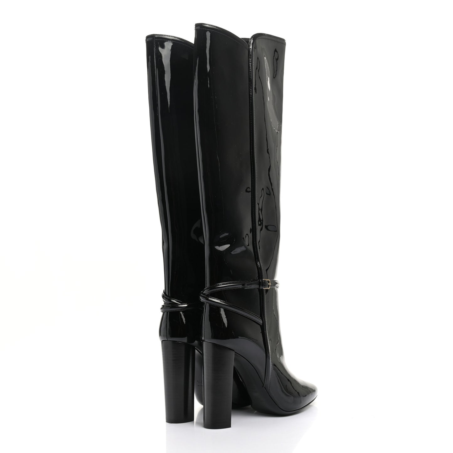 Patent Knee High Boots 37.5 Black