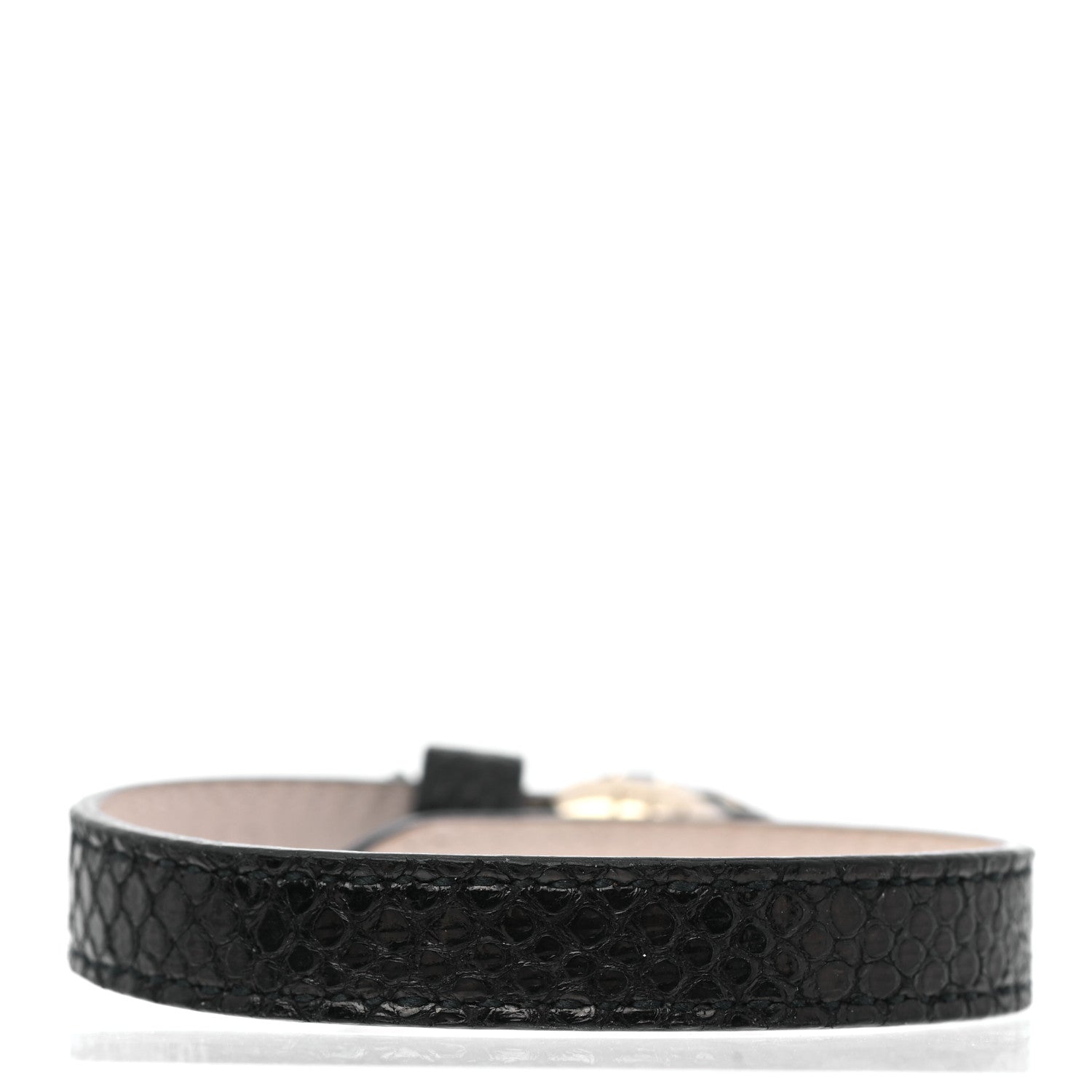 Bulgari Karung Snakeskin Malachite Serpenti Forever Bracelet S Black 3 of 5