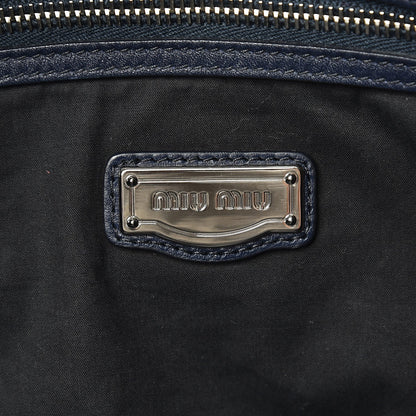 Miu Miu Vitello Soft Calf Shopping Tote Baltico 6 of 15