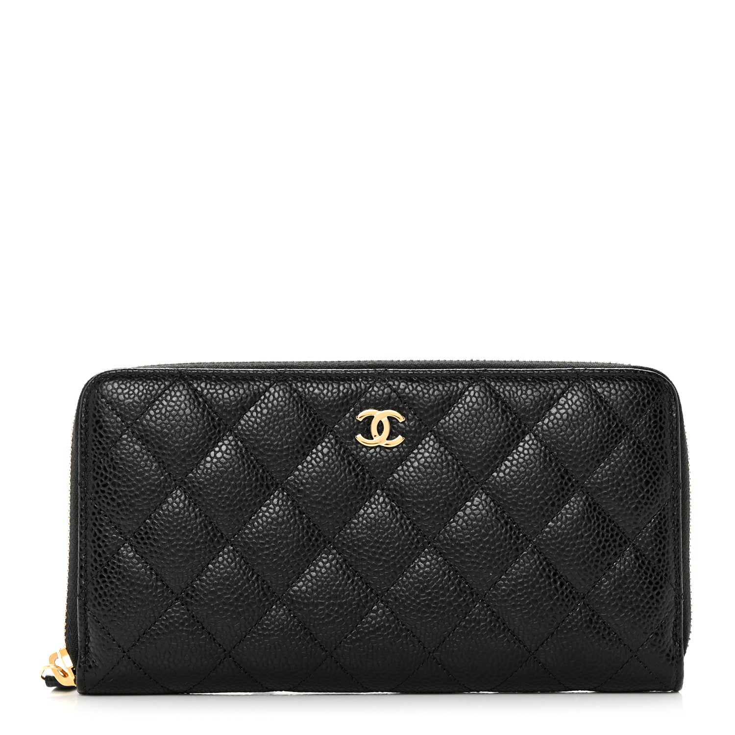 Chanel Caviar Quilted Large Gusset Zip Around Wallet Black 1 of 9