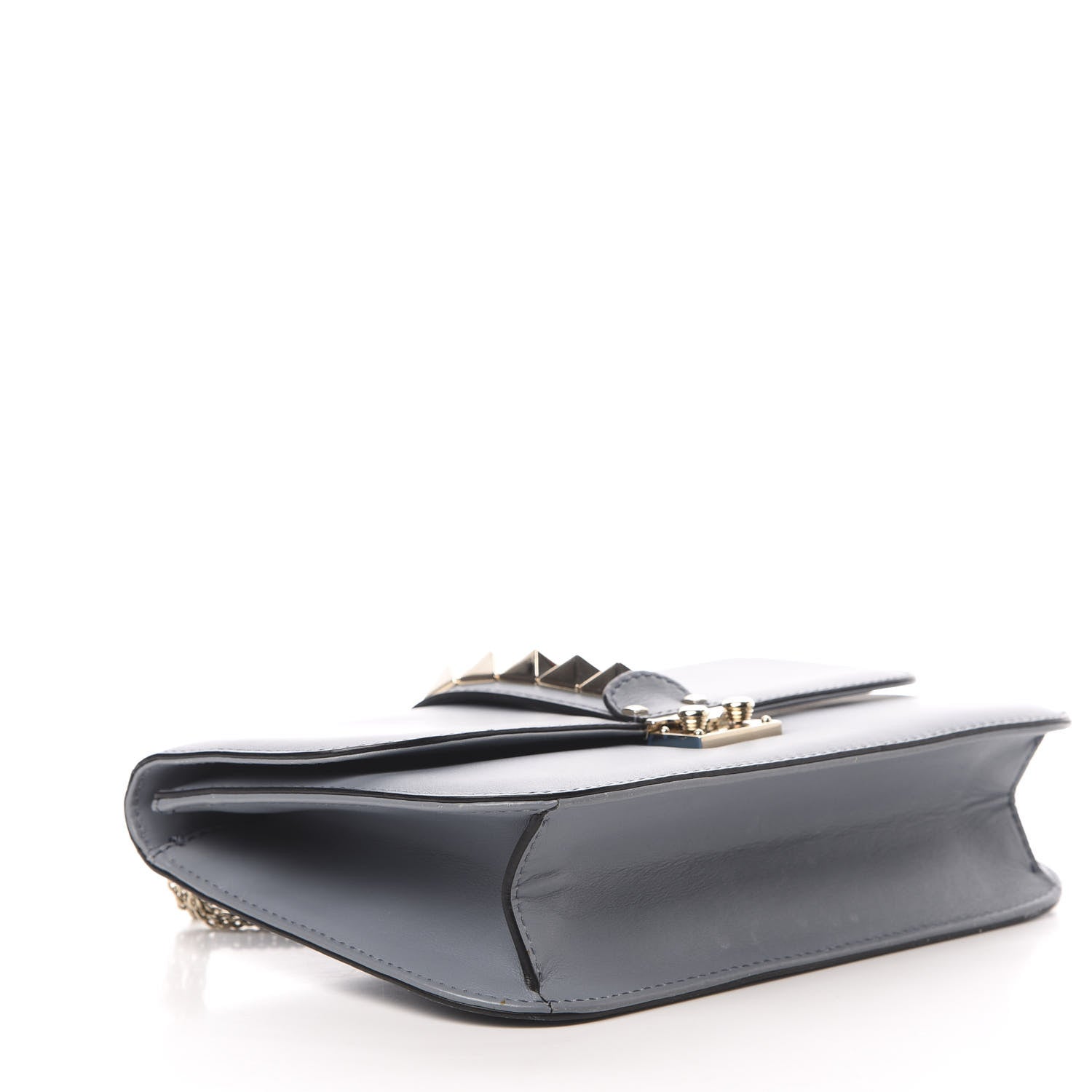 Valentino Garavani Vitello Medium Glam Lock Rockstud Flap Grey 4 of 19