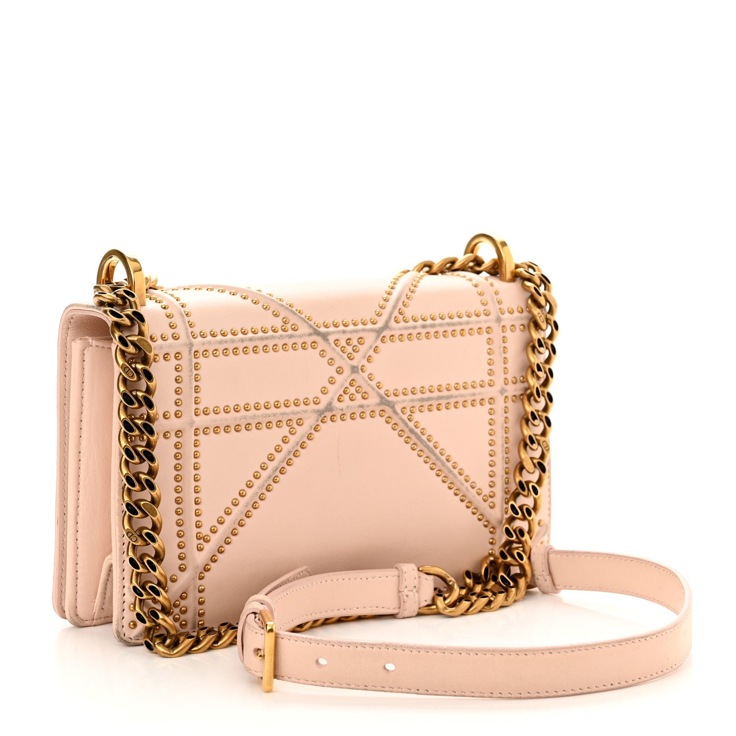 Christian Dior Lambskin Studded Medium Diorama Flap Bag Rose Poudre 3 of 15