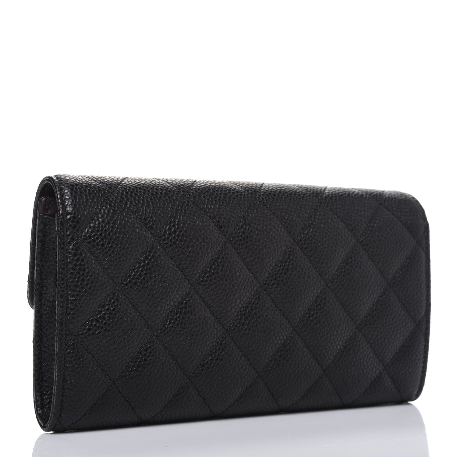 Chanel Caviar Quilted Large Gusset Flap Wallet Black 3 of 14